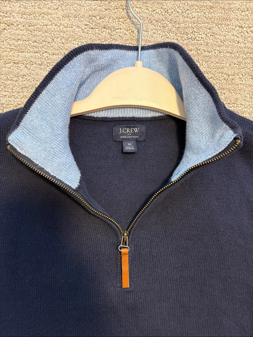 New✨J. Crew Men's Navy Quarter-Zip Sweater